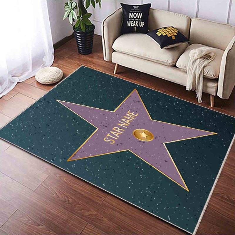 Hollywood Star, Customized Rug, Personalized Gift Rug, Printable Art, Personalized Hollywood Walk of Fame Star, Star Rug, Home Decor Rug.jpg