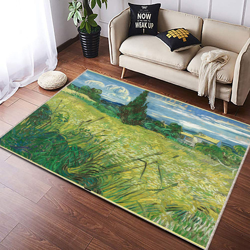Green Field, Green Wheat Field with Cypress, Van Gogh, Exhibition Rug, Museum Rug, Home DecorRug, Living Room Rug, Door Mat, Bathroom Carpet.jpg