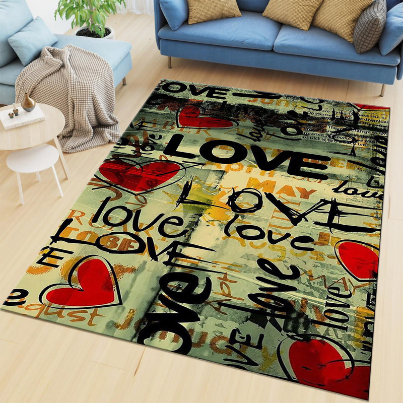 Love Rug, Lovely Rug, Gift Rug for Girlfriend, Gift Rug Love, Love Themed Decoration, Living Room Rug.jpg