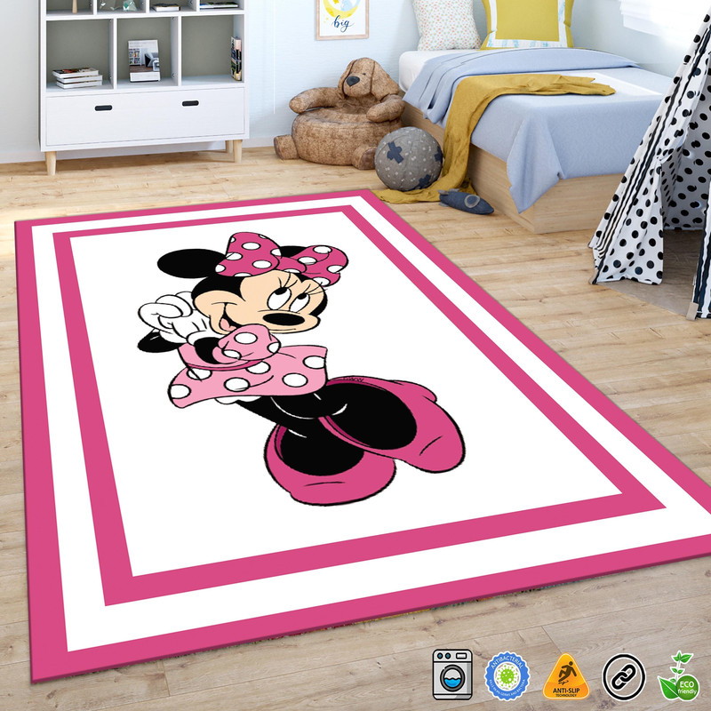 Mickey and Mini Mouse Themed Mat - Anti Allergic Machine Washable Non-Slip Floor Rug - Soft Kids Room Rug - Play Mat or Mat.jpg