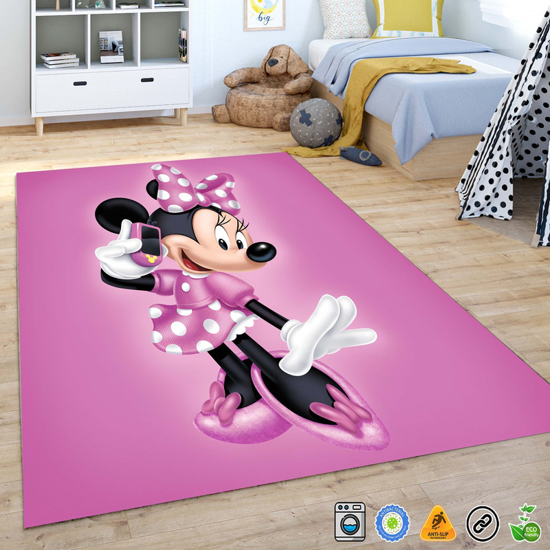 Mickey and Mini Mouse Themed Mat - Anti Allergic Machine Washable Non-Slip Floor Rug, Soft Kids Room Rug - Play Mat or Mat.jpg