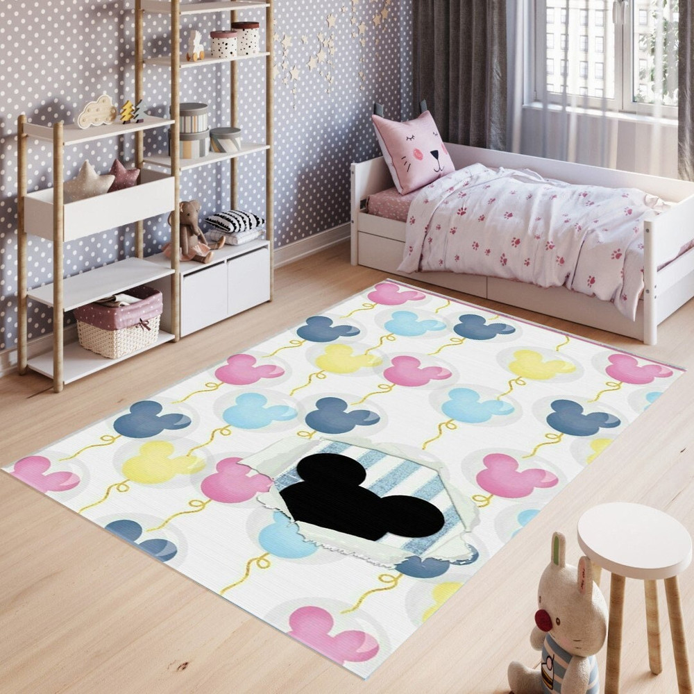 Mickey Pattern Rug Non-Slip Colorful Rug Kids Room Rug Baby Room Decor Gift For Kids Personalized Gift All Sizes and Shapes 1.jpg