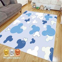 mickey pattern rug, non-slip minnie pattern kids room rug, baby room rug, gift for kids personalized rug, bedroom rug