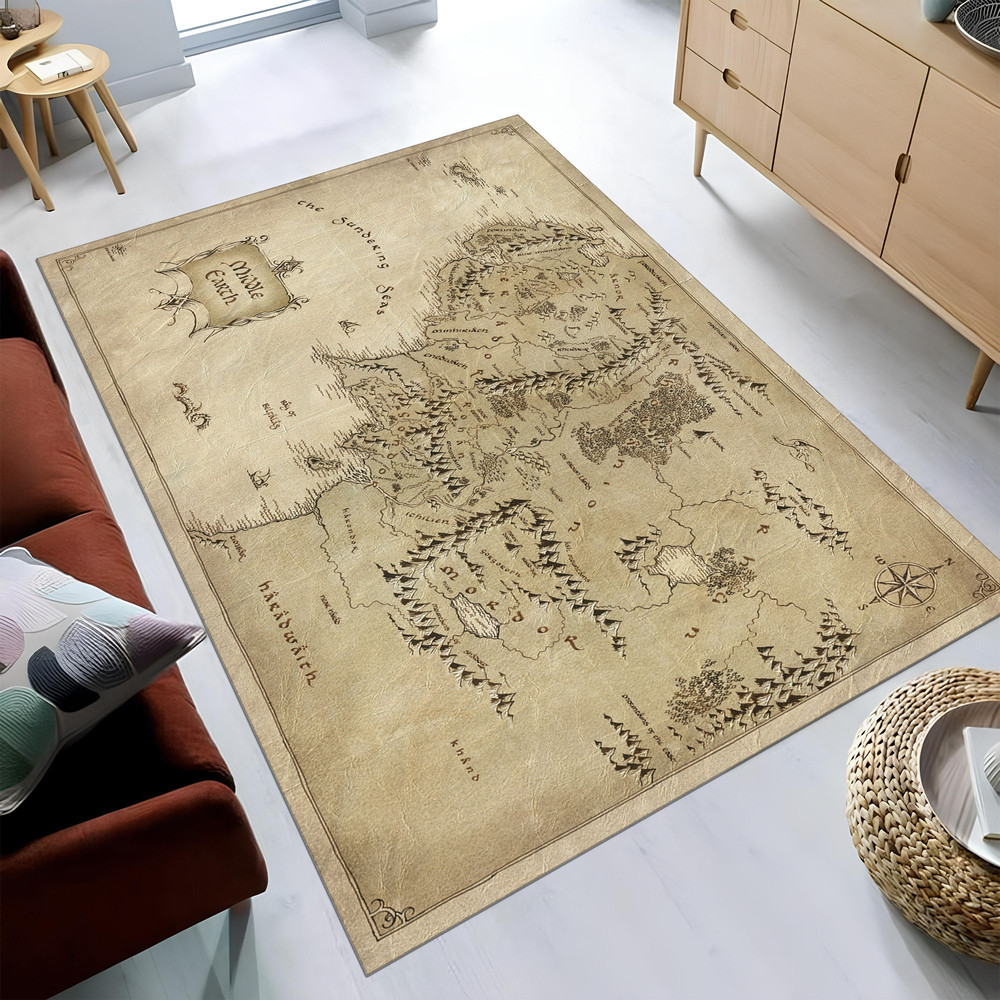 Middle Earth Map, Map Rug, Earth Map Rug, Map Decor, Living Room Rug, Young Room Rug, Boys Room Rug, Custom Rug, Personalized Gift, Area Rug.jpg
