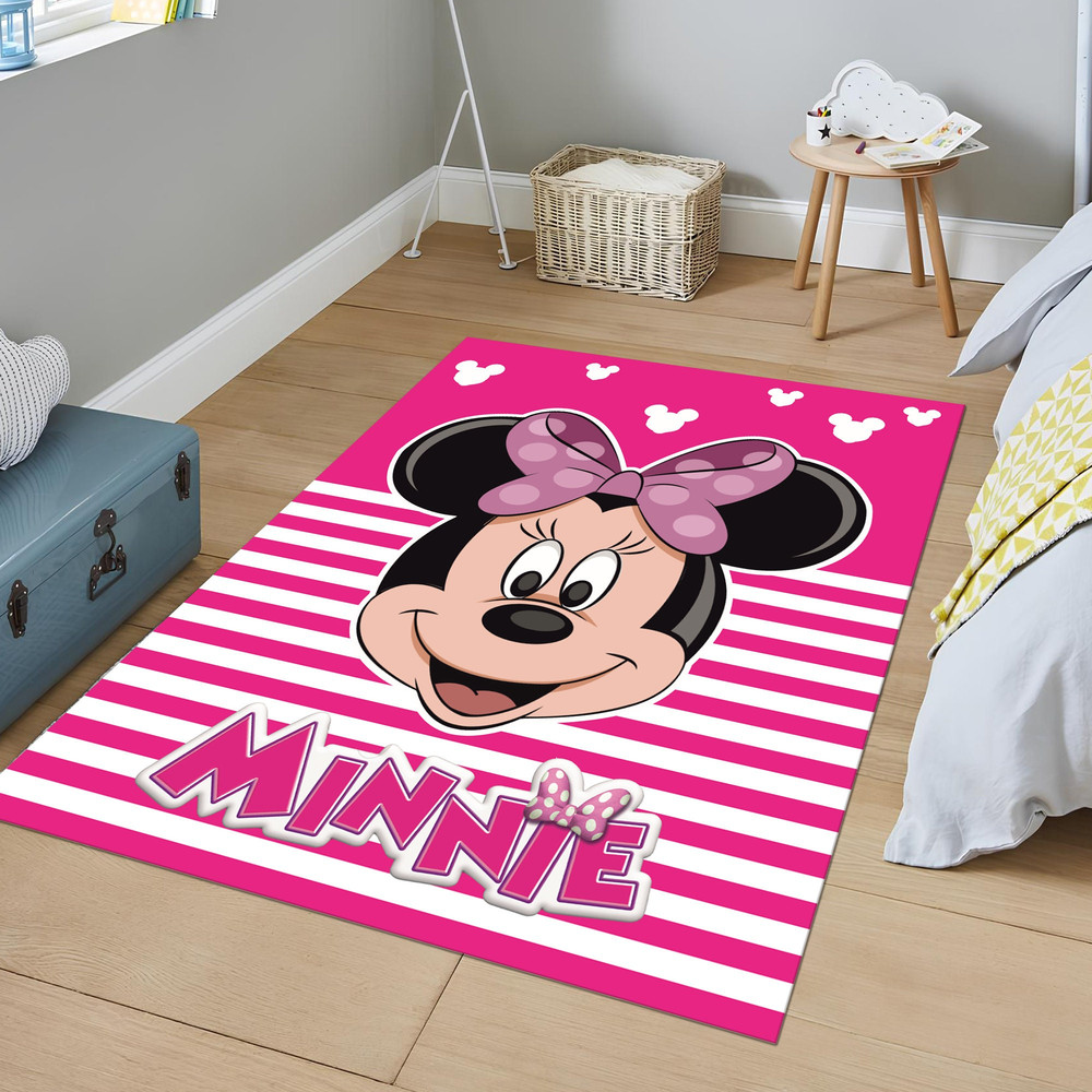 Minnie Rug, Mouse Rug, Cartoon Rug, Gift for Daughter, Pink Rug, Kids Room Rug, Nursery Decor, Kids Decor, Cute Rug, Girl Room Rug, Area Rug.jpg
