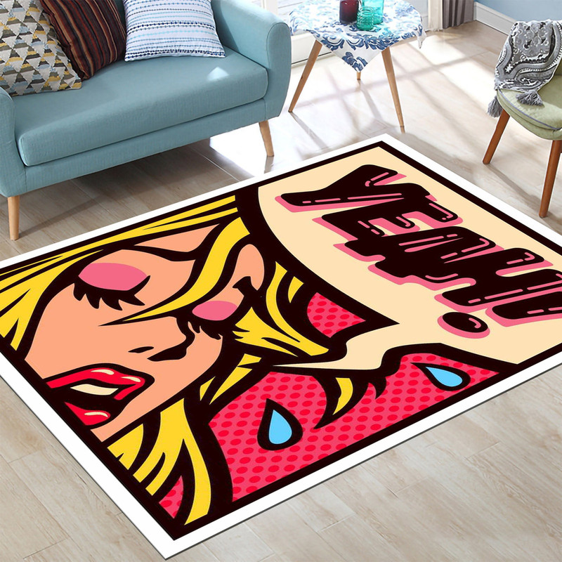 Pop Art Rug, Colourful Women Rug, Adult Rug, Yeah Rug, Housewarming Gift, Floor Rug, Area Rug, Iconic Rug, Colourful Rug, Custom Rug.jpg
