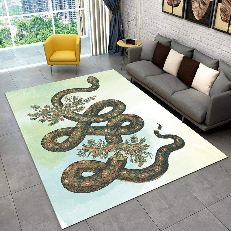 Snake Pattern Rug Rug, Snake Rugs, Green Rugs, Animal Rug,Entry Rug, Thin Rug, Reptile Animal Rug,Pattern Rug,Pet Friendly Rug,Decor Rug.jpg