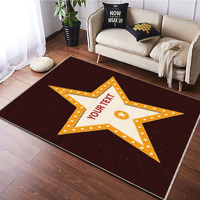 Walk Fame Star Rug, Hollywood Walk of Fame Custom Rug, Hollywood Custom Welcome Mat, Customize Indoor Rug, Star Decor Rug, Hollywood Rug.jpg