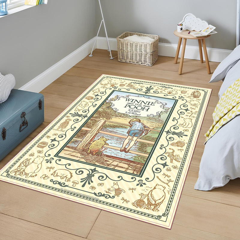Winnie the Pooh Rug, Winnie Book Cover Art Rug,Cute Rug,Cartoon Rug,Colorful Rug,Kids Room Rug,Nursery Decor,Bedroom Rug,Kids Decor,Area Rug.jpg