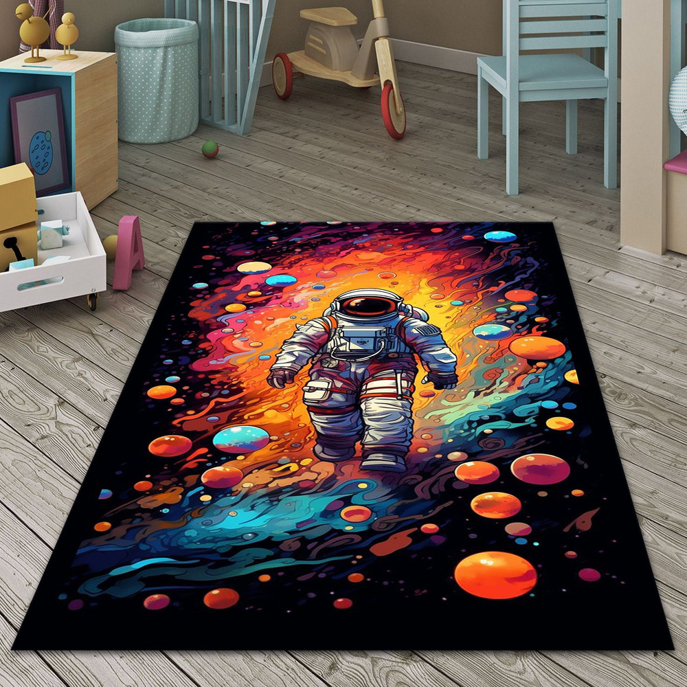 Kids Room Rug,Astronaut Printed Rug, Astronaut in Space Rug, NASA , Customized Rug, Rug for Gift, Astronaut Rug, Space Rug, Space Themed Rug.jpg