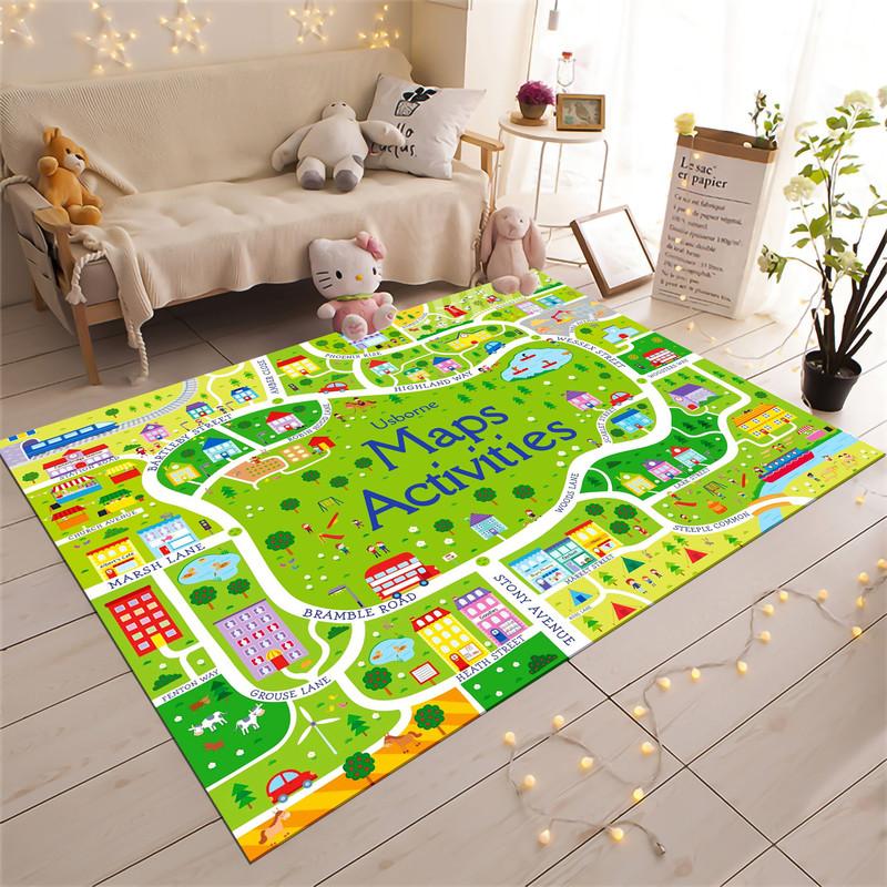 Maps Activities Rug, Activities Rug,Play Room Carpet,Activity Mat,Nursery Décor,Kids Room Rug,City Map For Kids,Education Rug,Game Mat 1.jpg