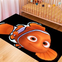 cute fish rug,aquarium rug,underwater animals rug,orange rug,nursery rug,bath mat,baby rug,fish pattern rug