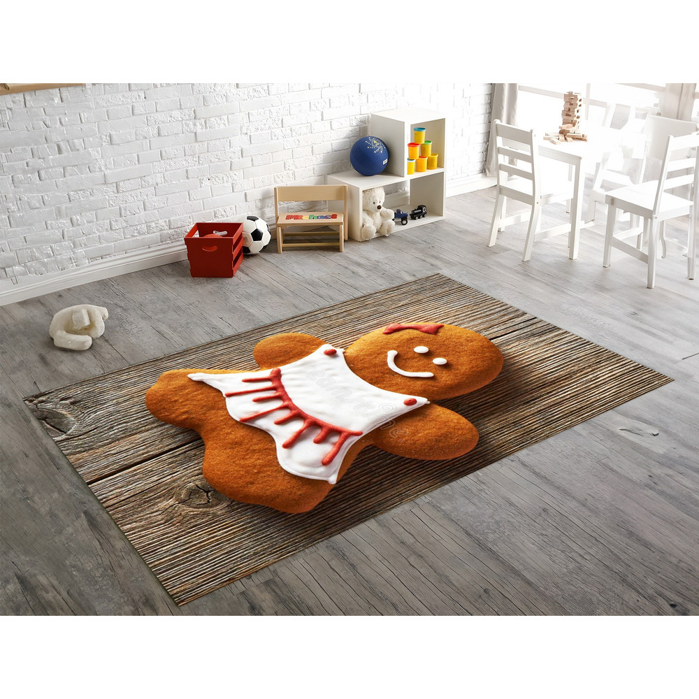 Gingerbread Girl Rug, Gingerbread Man Rug, Biscuit Man, Kids Room Decor, Baby Room Carpet, Gift For Girls, Noel Area Rug, Christmas Gift.jpg