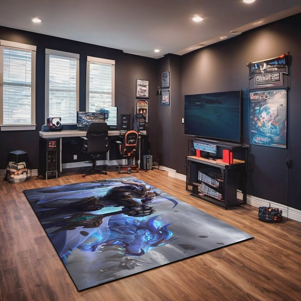 God King Garen Lol Fantastic Gamer Room Rug, League of Legends Game Character Garen Rug for Playroom, Gift for Gamer Room, Modern Rug.jpg