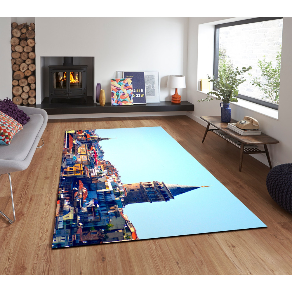 Istanbul City View Rug, Galata Tower Istanbul Rug, Sky and City View Rug, City Scape City Skyline Rug for Living or Badroom.jpg