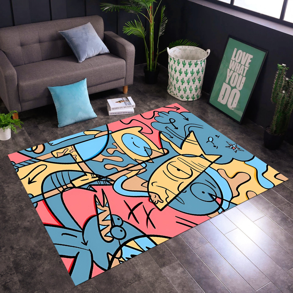 Rick And Morty, Anime Rug, Manga Rug, Kawaii Rug, Colorful Rug,Pop Art Rug,Fantastic Rug,Minimalist Rug, Custom Rug, Personalized Rug.jpg