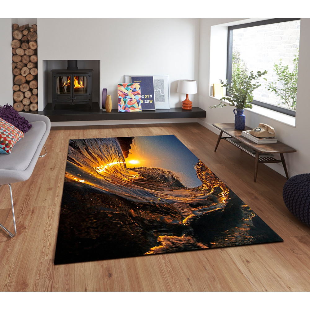 Sea View Rug, Wave and Sea Rug, Beautiful Relaxing Custom Sea Wave Rug for Living or Badroom, Sea Wave Landscape.jpg