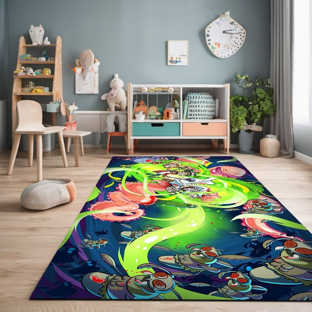 Ricky and Morty Cartoon Character Rug for Kids Room, Ricky and Morty Natural Rug for Kids, Nursery Area Living Room Rug, Gift for Kids.jpg