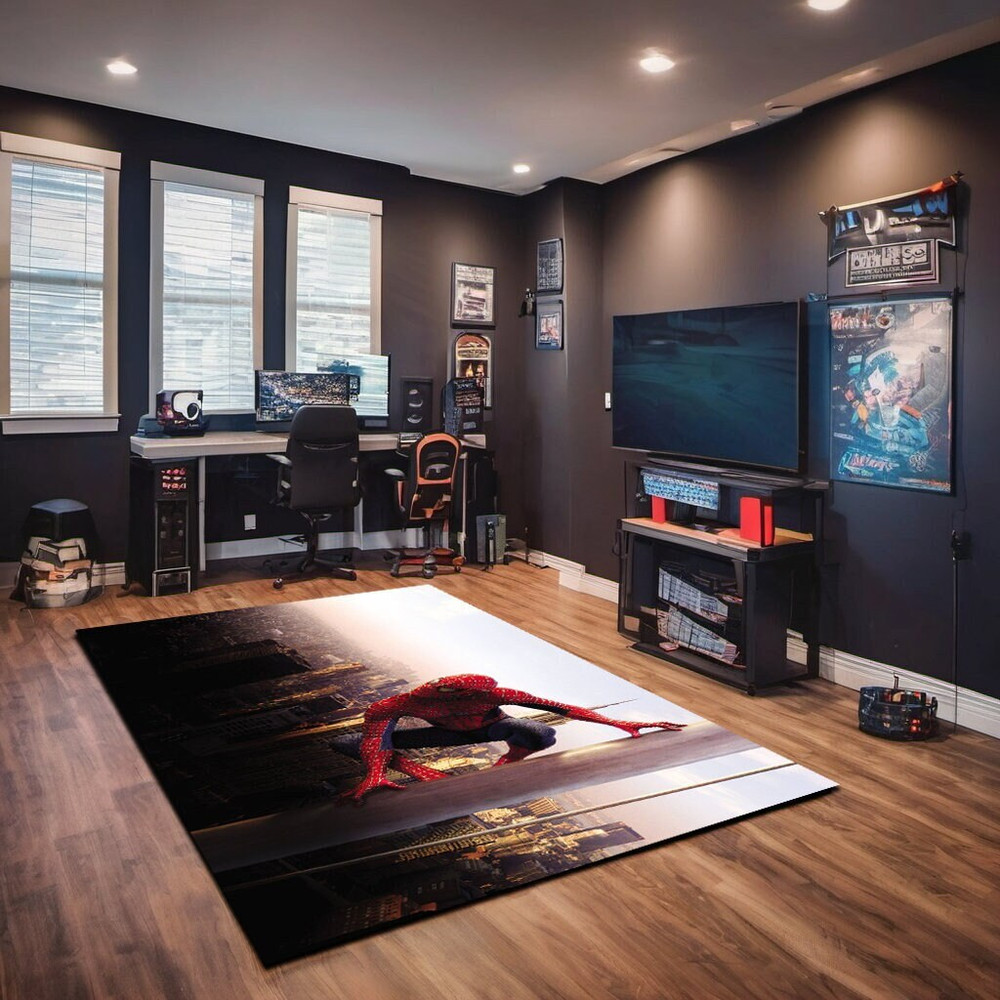 Spiderman Rug, Fantastic Hypebeast Marvel Super Hero Spiderman Rug for Game or Kids Room, Marvel Character Popular Cool Rug.jpg