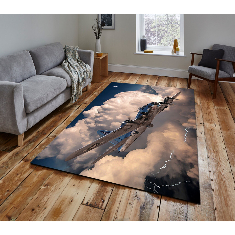 War Plane Cool Rug for Living or Bedroom, Gift for Pilot or Hostess Rug, Aviation Rug for Home Decor, Aircraft Rug for Aviation Lover.jpg