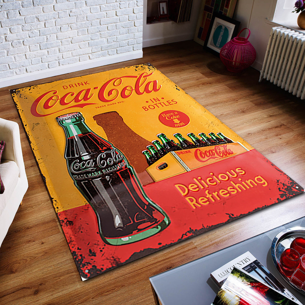 Coca Cola Rug, Legendary Drink Rug, Abstract Rug, Custom Rug, Home Decor Rug, Modern Rug, Non slip Rug, Popular Rug, Area Rug.jpg