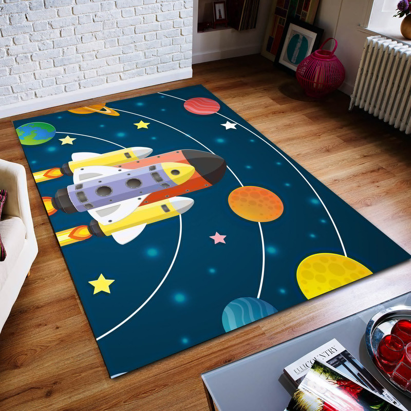 Space Rug, The Solar System Rug, Rocket, Astronaut, Satellite, Custom Rug, Home Decor Rug, Modern Rug, Non slip Rug, Popular Rug,Area Rug.jpg
