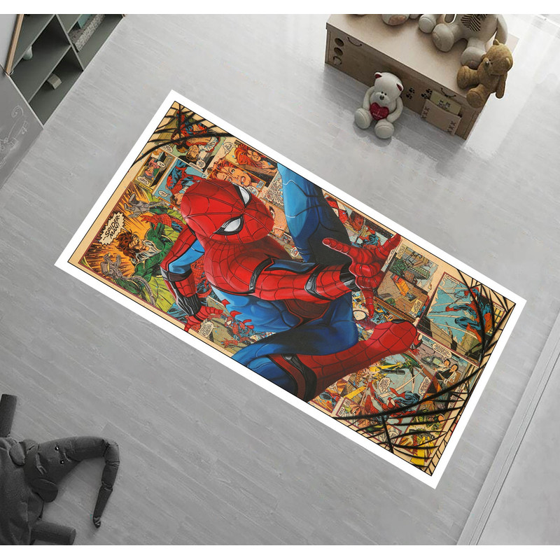 Spiderman Comic Rug,spider-man decor,spider web Rug,kids playroom,superhero rug,Cartoon Character,Rugs For Kids Room,Spiderman Rug Target.jpg