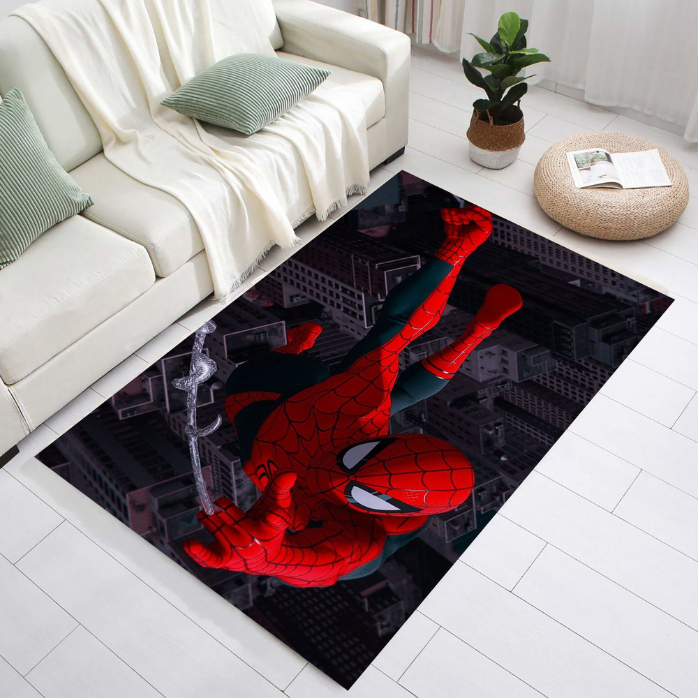 Spiderman Rug,Spider man Pattern,Spider Web,Cartoon Character Rug,Kids Room Rug,Rugs For Kids Room,Gift for Her,Teens Rug,Gift For Son.jpg