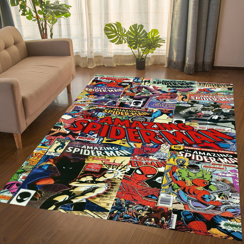 Spiderman Rug,Spider man Rug,Spiderman Comic Rug,Modern Rug,Rugs For Living Room,Gift For Son,Personalized Gift,Magazine Cover Rug.jpg