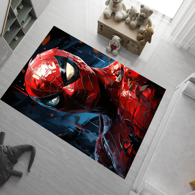 Spiderman Rug,Spiderman Pattern Rug,Blue Rug,Kids Room Rug,Boys Rug,Red Rug,Soft Rug,Cartoon Rug,Area Rug,Decorative Rug,Aesthetic Rug.jpg