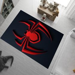 spiderman rug,spiderman pattern rug,kids room rug,boys rug,red and blue rug,soft rug,cartoon rug,aesthetic rug,childrens