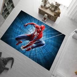 spiderman rug,spiderman pattern rug,kids room rug,boys rug,red rug,soft rug,cartoon rug,area rug,aesthetic rug