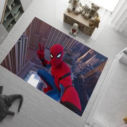 spiderman rug,spiderman pattern rug,kids room rug,boys rug,red rug,soft rug,cartoon rug,area rug,christmas gifts, childr