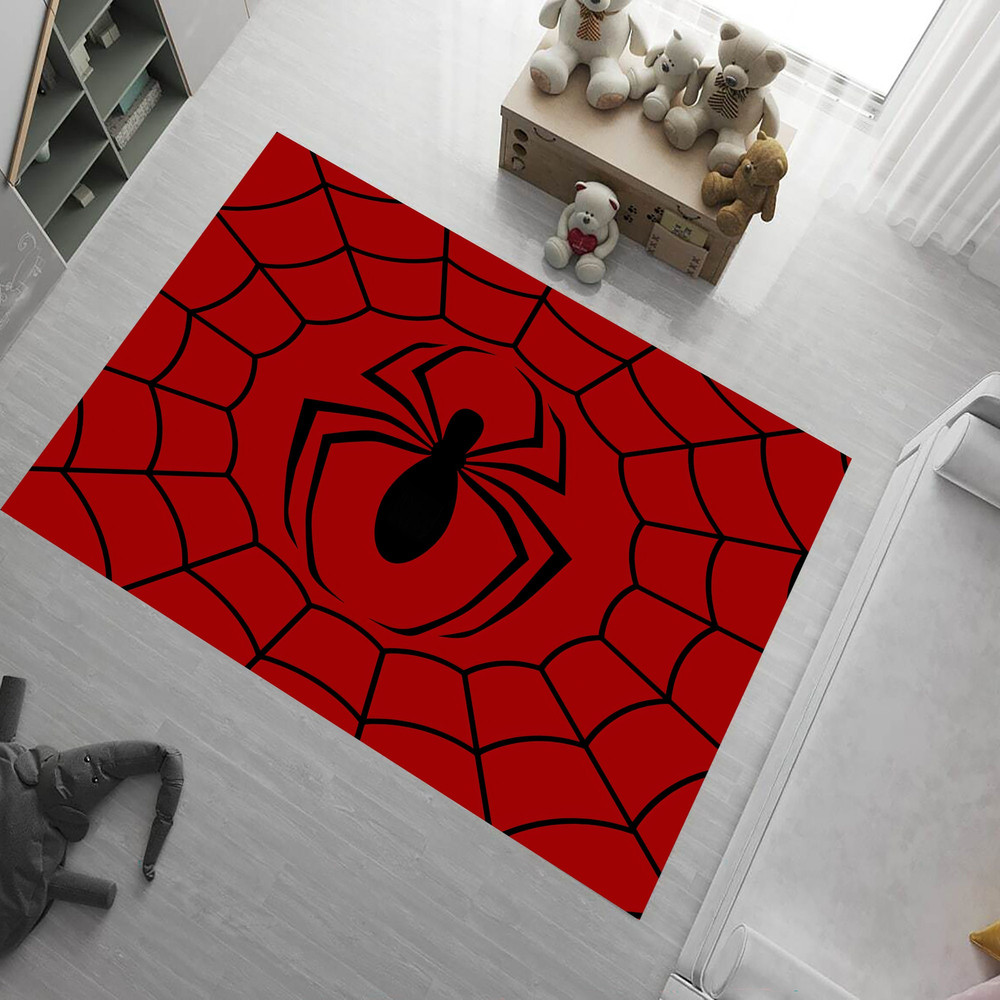 Spiderman Rug,Spiderman Pattern,Spider Web,Cartoon Character Rug,Kids Room Rug,Rugs For Kids Room,Red Rug,Gift for Her,Teens Rug,Child Rug 1.jpg