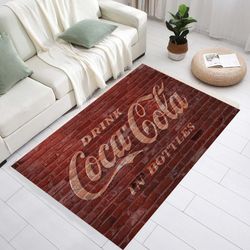 coca cola patterned rugs, aging pattern rugs, nostalgic rugs, stone pattern rugs, , cola written rugs, coke rugs, coca c