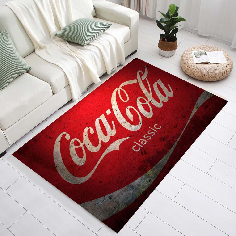 Coca Cola Rugs,Cola Written Rugs,Coke Rugs,Cola Bottle,Coke Cap Rugs,Drink Pattern Rugs,Red Rugs,Retro Rugs,Nostalgic Rugs,Kitchen Area Rug 1.jpg
