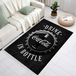 cocacola rug, coke cap, retro rugs, coca cola rugs, cola written rugs, coke rugs, cola bottle, gray rugs, kitchen rugs,