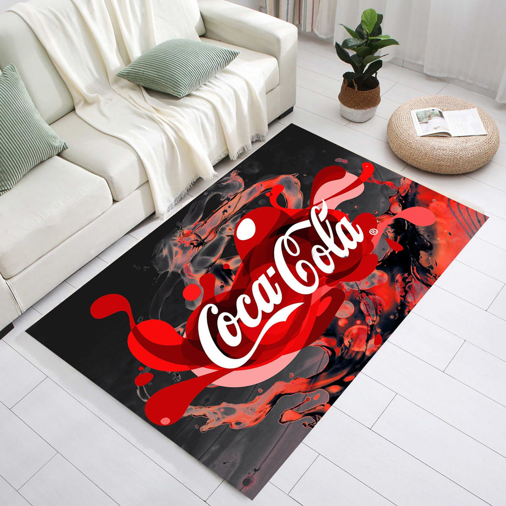 For Your Kitchen Decoration, a Dripping Coca Cola Rug in Black and Red Rright Colors. Coca ColaThemed Rugs...jpg