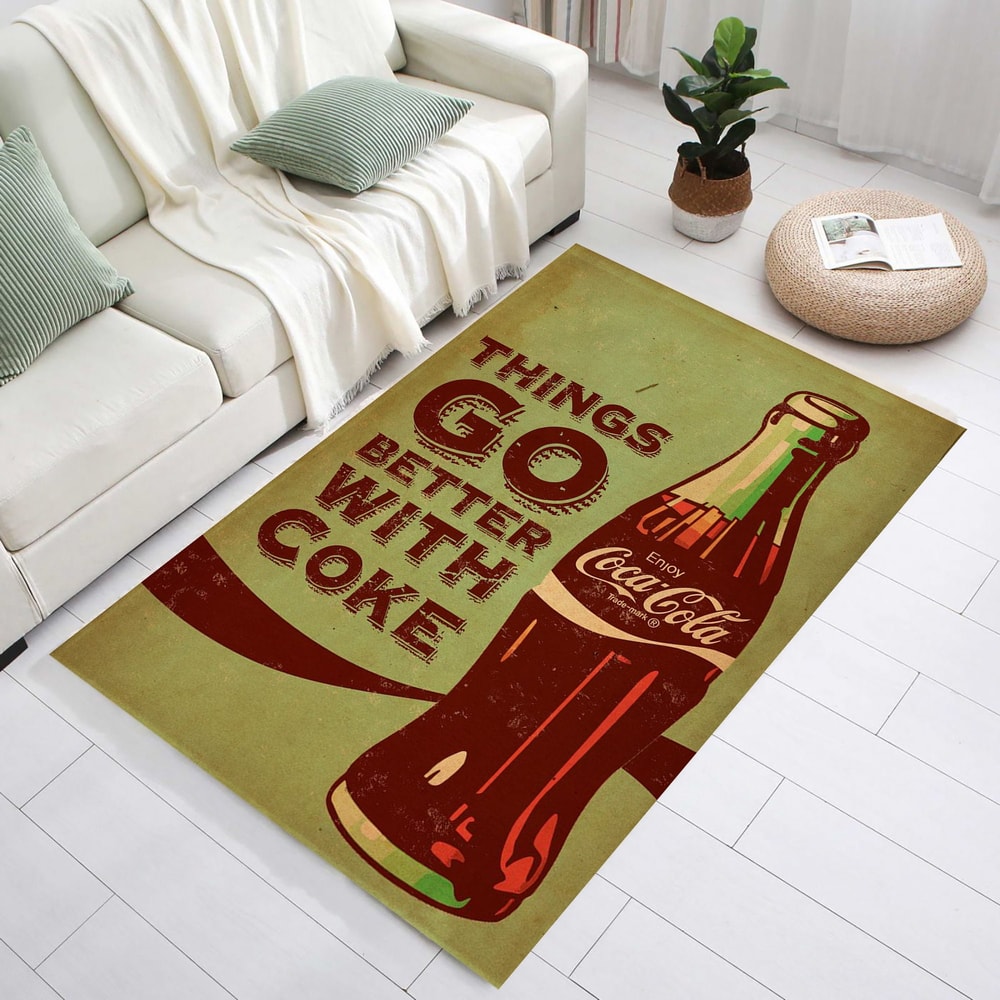 Go Better With Coke,Coca Cola Rugs,Cola Written Rug,Coke Rugs,Cola Bottle,Coke Cap Rug,Drink Pattern Rug,Red Rug,Retro Rug,Nostalgic Rugs.jpg