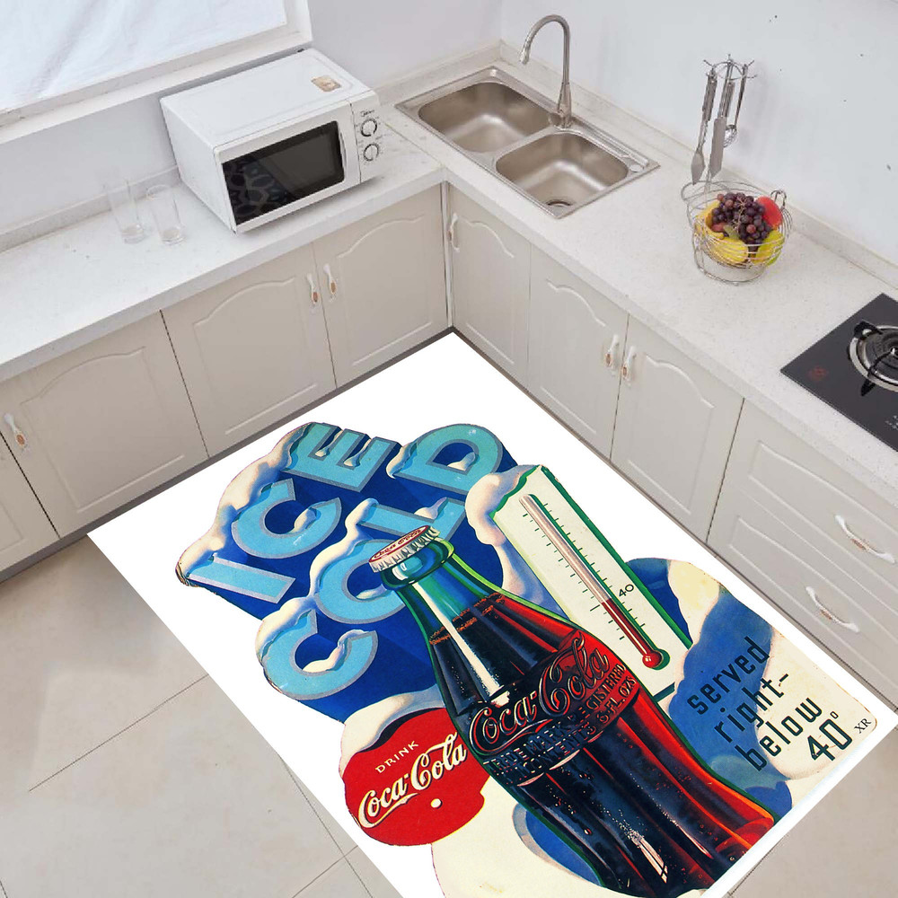 Retro Rug,Coca Cola,Ice Cold,Colorful Rug,Cola Bottle,Blue Rug,Drink Pattern Rug,Cola Written Rug,Area Rug,Cook Area Rug,Coke Rugs.jpg
