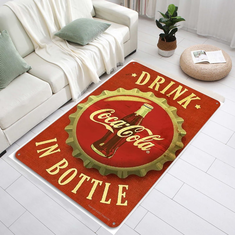 Trendy Rug,Coca Cola Rugs,Cola Written Rug,Coke Rugs,Cola Bottle,Coke Cap Rug,Drink Pattern Rug,Red Rug,Retro Rug,Nostalgic Rugs,Kitchen Rug.jpg