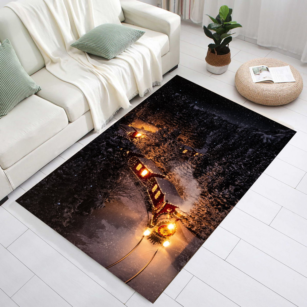 Winter Themed Rug,Train Pattern Rug,Coca Cola Train,Kitchen Rugs,Living Room Rugs,Area Rug,Office Rug,Popular Rug,Retro Rug,Gift For Him,.jpg