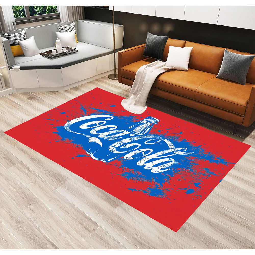 Coca Cola Pattern Rug,Coca Cola Written Rug,Coke Rug,Rugs for Living Room,Kitchen Rug,Area Rug,Red Rug,Gift For Home,Gift For Birthday.jpg