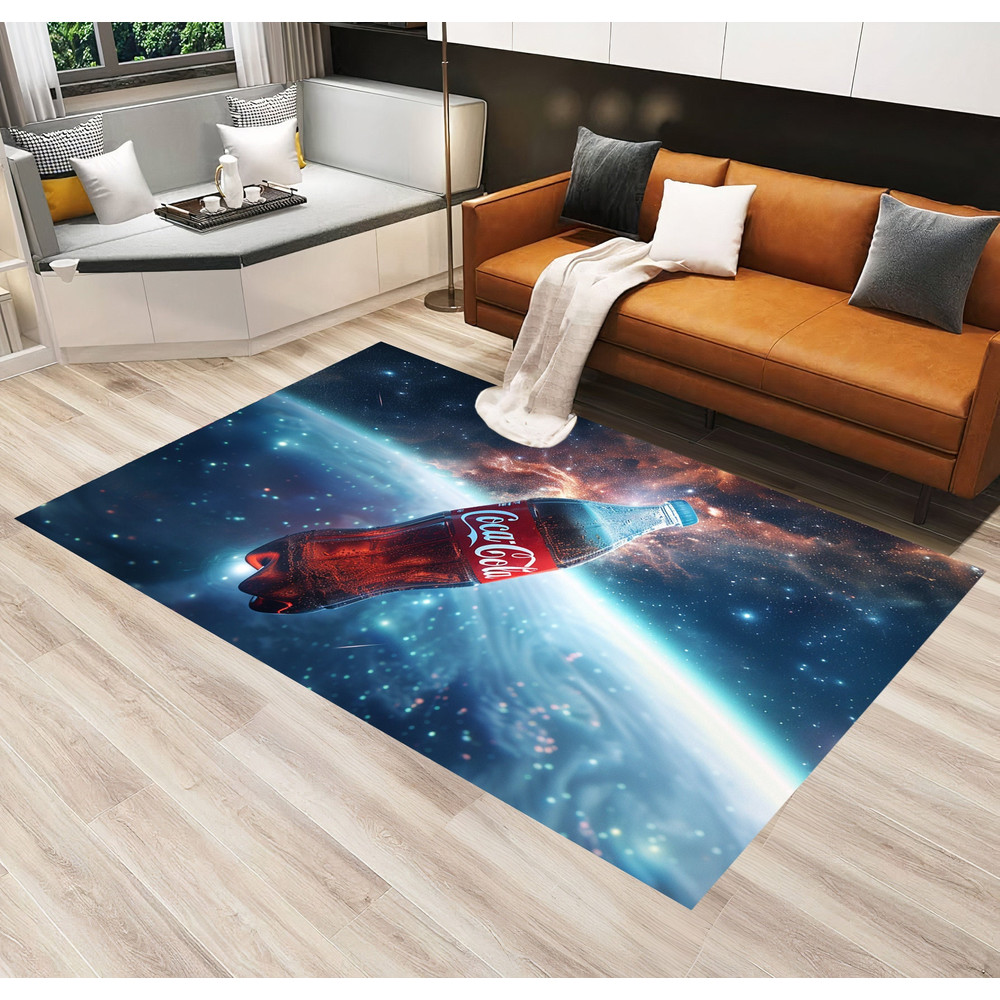 Coca Cola Pattern Rug,Space Rug,Coca Cola Rug,Sky Pattern Rug,Stars Rug,Blue Rug,Coke Rug,Drink Rug,Rugs for Living Room,Gift For Birthday.jpg