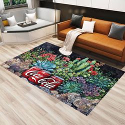coca cola rug, sea pattern rug, ocean pattern rug, rugs for living room, coke rug, ice drink rug, coca cola bottle rug,