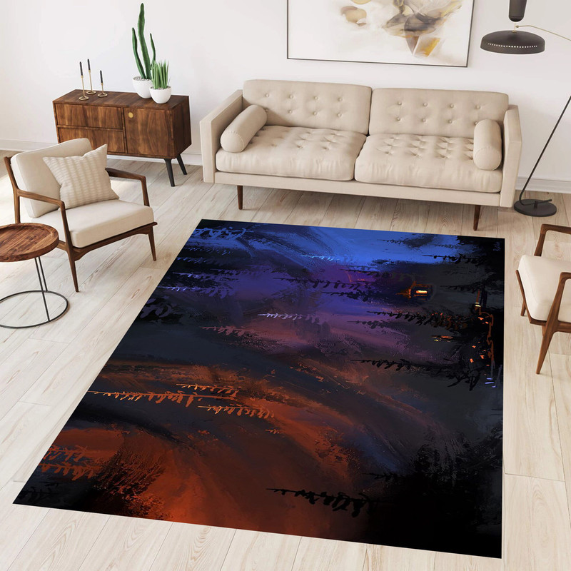 Forest Themed Rug, Trees Pattern Rug,LightsRug,Art Rug,Rugs For Living Room,Rug For Bedroom,Gift For Him,Horror Decor,Area Rug,Unique Rug.jpg