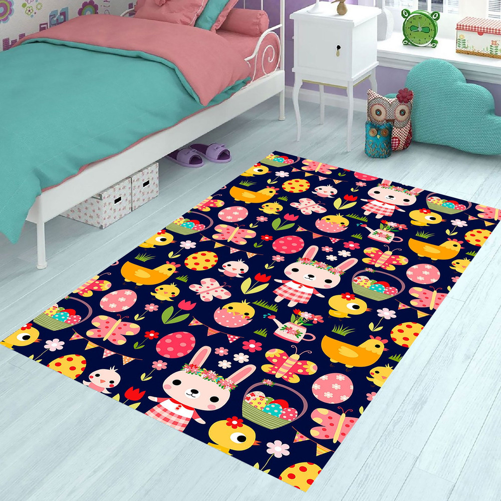 Rabbit Pattern Rug,Animal Pattern Rug,Girl Child Room Rug,Baby Play Mat,Baby Shower Gift,Baby Room Decor,Rugs For Kids,Gift For Birthday 1.jpg