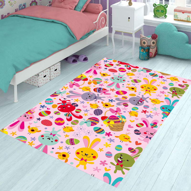 Rabbit Pattern Rug,Animal Pattern Rug,Girl Child Room Rug,Baby Play Mat,Baby Shower Gift,Baby Room Decor,Rugs For Kids,Gift For Birthday.jpg