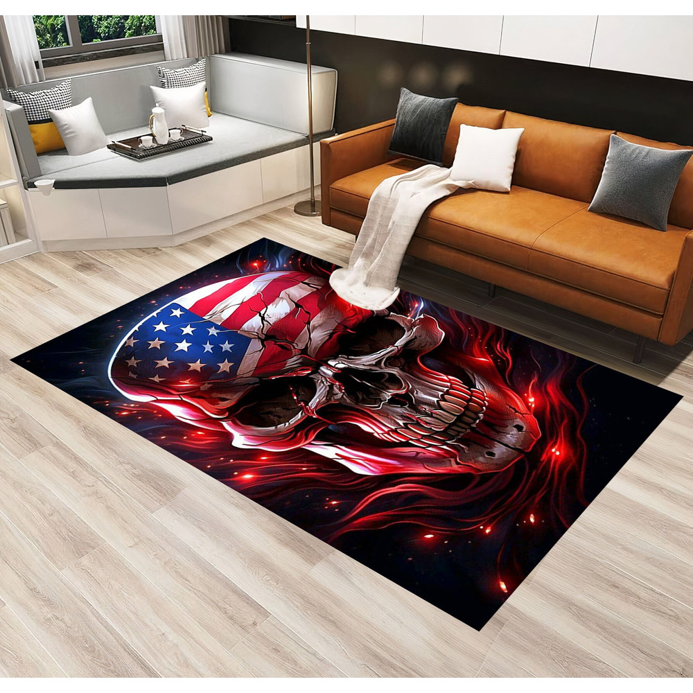 Skeleton Pattern Rug,America Flag Rug,Red Rug,American Rugs,Rugs For Living Room,,Rugs For Bedroom,Area Rugs,Gift For Him,Non-Slip Rug.jpg