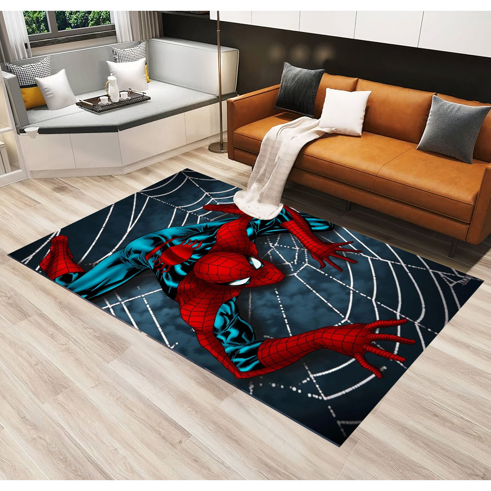 Spiderman Rug,Spider man Rug,Spiderman Comic Rug,Cartoon Character Rug,Kids Room Rug,Living Room Rug,Teens Room Rug,Red Rug,Durable Rug, 1.jpg